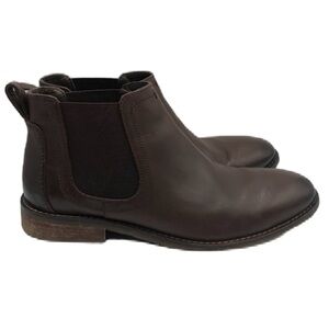 Nunn Bush Men's Brown Leather Ankle Boots Size 8.5 Memory Foam Dual Comfort